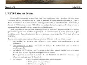 Bulletin AETPR Infos n°38